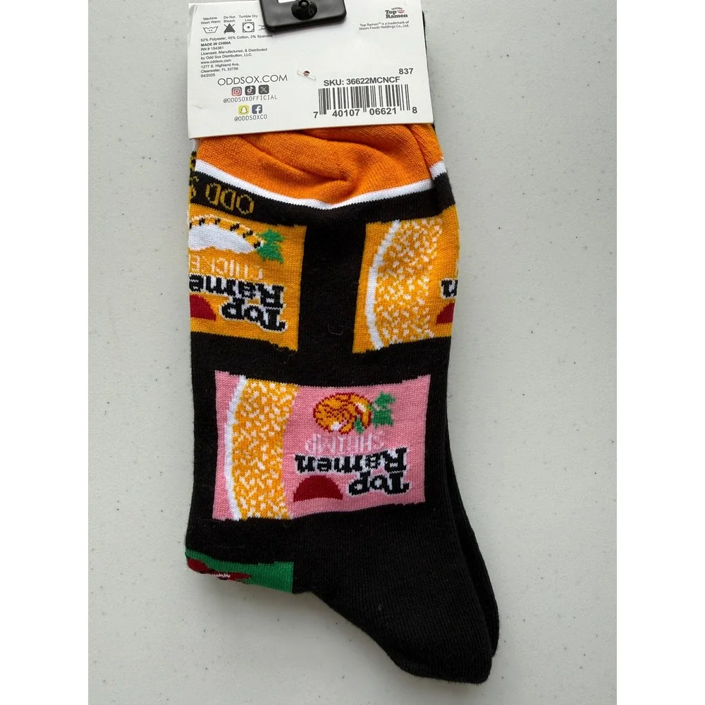 New Cool Socks Top Ramen Black Large Novelty Unisex
